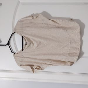 Anthropologie Cream Short Sleeve Tshirt
